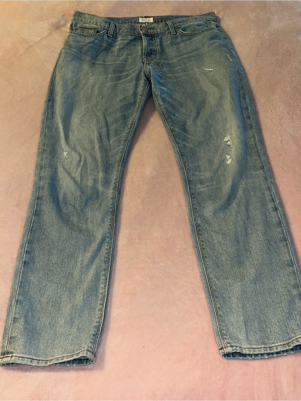 Hudson Riley Crop Relaxed Straight light wash jeans light distressing size 27